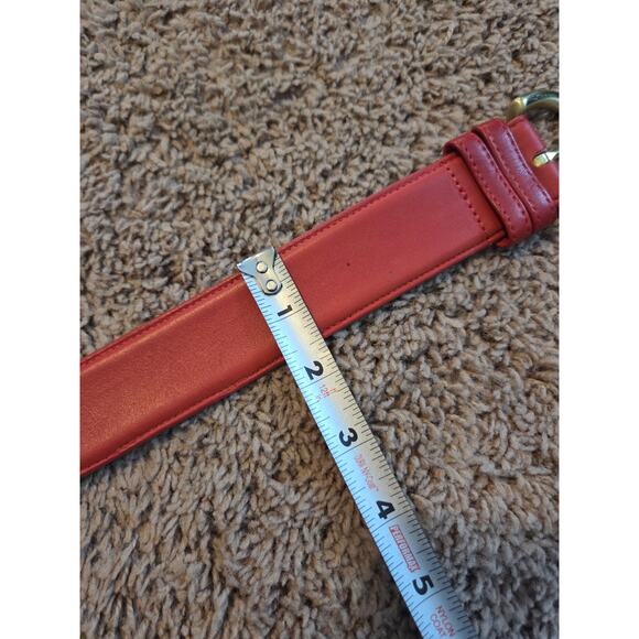 Coach 1.5 inch cowhide leather red belt solid brass buckle made in USA 32\